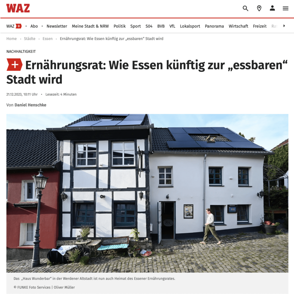 Ernährungsrat Essen im Haus Wunderbar